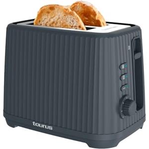 Taurus - Tostapane Jonic Toast 1150W | 7 livelli di tostatura | 3 funzioni | 2 fessure | Centratura automatica | Indicatore luminoso | Sollevamento extra | Avvolgicavo | Raccoglibriciole | Nero