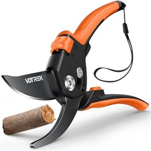 VOTREK Cesoie da Potatura Bypass Pro 21,5 cm - Per Mani Deboli con Regolazione Continua, Lame SK5 & Molla Sigillata. Le Forbici da Giardinaggio Professionali per Rose, Frutteti - Un Regalo Perfetto