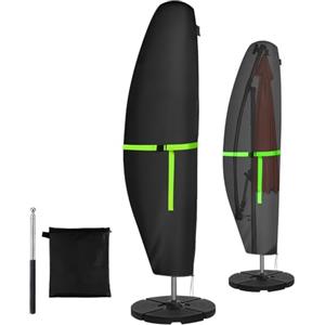 GEMITTO Copertura Protettiva per Ombrellone (Diametro 2-4 m) da Giardino Impermeabile, con Cerniera Impermeabile (280 x30/81/45cm, 420D)