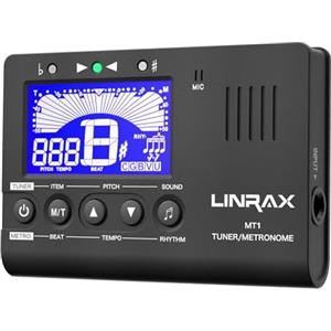Linrax MT1 Accordatore Metronomo, Metronomo Accordatore Digitale Generatore di Toni 3 in 1 per Chitarra Basso Ukulele Violino Sassofono Tromba Flauto, Accordatore Cromatico per tutti gli Strumenti