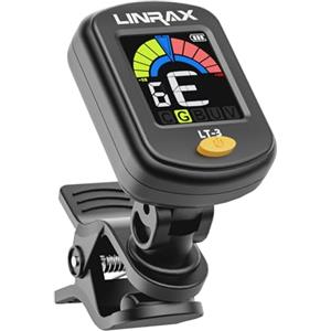 Linrax LT-3 Accordatore per Chitarra Ricaricabile, Tuner a Clip, Display a Colori, Accordatore Cromatico per Chitarra Basso Ukulele Violino Banjo Mandolino, Accordatore Digitale, Accessori Chitarra