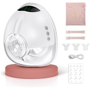 Lulia Tiralatte Elettrico Indossabile LU05, con 4 Modalità e 9 Livelli, Tiralatte Indossabile Portatile con 4 Flange di Dimensioni 17/19/21/24mm (1 Pezzo)