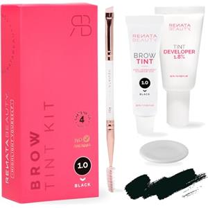 RB RENATA BEAUTY Renata Beauty Kit Tinta Sopracciglia - Set per la colorazione di sopracciglia - Kit tinta 3 in 1 con colore, attivatore, pennello - fino a 30 utilizzi [Nero]