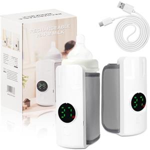 HOSSOM Scaldabiberon Portatile da Viaggio, 37-55 ℃ Senza Fili da Viaggio Scalda Biberon Neonato, 6000mAh USB-C per Viaggio Auto e Casa