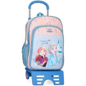 Disney Joumma Bags, Frozen Believe in the journey, zaino per bambini, zaino da scuola, realizzato in poliestere, spalline larghe e regolabili, varie tasche e scomparti., blu, Zaino asilo