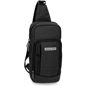 Movom Trimmed Tracolla a tracolla nera 16 x 31 x 5,5 cm Poliestere, Nero, Tracolla incrociata