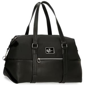 Pepe Jeans Christine Borsa da viaggio nera 40 x 25 x 20 cm Poliestere con dettagli in pelle sintetica 20 L by Joumma Bags, Nero, Taglia unica, Borsa da viaggio