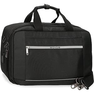 Movom Trimmed Borsa da viaggio nero 40 x 25 x 20 cm Poliestere 20 L, Nero, Borsa da viaggio