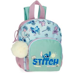 Disney Stitch Just Chill Zaino Scuola Verde 19 x 24 x 10 cm Poliestere by Joumma Bags, Verde, Taglia unica, Zaino scuola