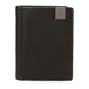 ADEPT joumma bags,s.l. Adept MAX - Portafoglio verticale con portafoglio, in pelle, nero, 8,5 x 10,5 x 1 cm, con portamonete