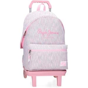Pepe Jeans Joumma Bags Miri Zaino Scuola con Trolley Rosa 31x42x17.5cm Poliestere 22.79L