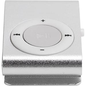 Hosioe Lettore MP3 Sportivo con Design con Posteriore, Batteria a Lunga Durata e Materiale in Lega di Alluminio, Portatile e Facile da Trasportare per lo Sport (Argento)