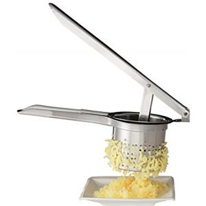 Relaxdays Schiacciapatate, Pressa Passatelli, Pasta & Patate, Lavabile in Lavastoviglie, Accessorio da Cucina, Argento