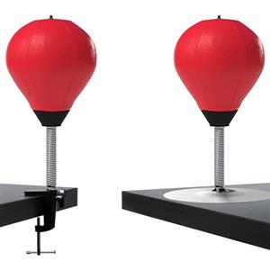 SMARTIUM Sacco da boxe da Scrivania Antistress - Giocattolo da Ufficio per Adulti, Ventosa Ultra Resistente, Palla da Boxe in Pelle PU con Molla, Idea Regalo Divertente Antistress
