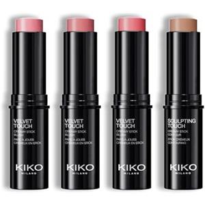 KIKO Milano Velvet Touch Creamy Stick Blush 08 + 06 + Contour 203 + 07| Stick blush: creamy texture and radiant finish