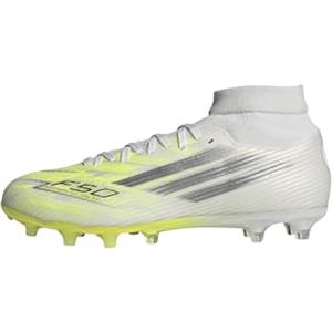 adidas Donna F50 SPARKFUSION League Mid Cut Firm Ground/Artificial Ground Football Boots Womens, Ftwr White/Iron Met./Hi-RES Yellow, 46 2/3 EU