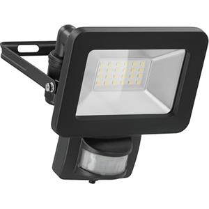 Goobay 53879 Faretto LED rilevatore di movimento da esterno 20W / sensore PIR faretto da esterno IP44 / luce bianca neutra 1700 lm/proiettore LED montaggio a parete/faretto da giardino/nero