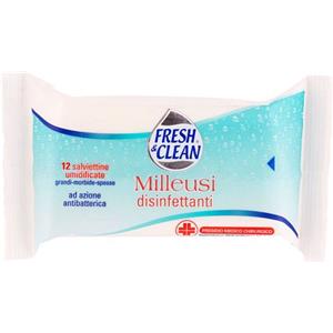 SODALCO Srl Fresh & Clean Salviettine Umidificate Disinfettanti Milleusi - 12 Pezzi per Igiene e Protezione