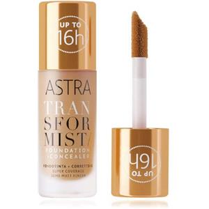 Astra Transformist Fondotinta Correttore 01 Alabaster - Finish Semi-Matt, Alta Coprenza e Durata Fino a 16 Ore