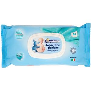S.I.L.C. SpA Salviette Baby Assorbello Up - 64 Pezzi, Umidificate, con Aloe, Vitamina E e Camomilla, Senza Alcol e Parabeni