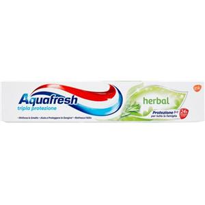 Aquafresh Dentifricio Tripla Protezione Herbal 75ml - Gengive Sane, Alito Fresco, Smalto Forte, Gusto alle Erbe