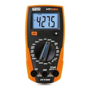 HT-Instruments HT25N Multimetro Digitale Multifunzione Com, Nero/Arancio