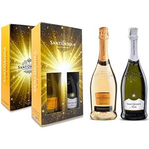 Sant'Orsola - Set Prosecco D.O.C. Millesimato Extra Dry, e Asti D.O.C.G., da Uve Glera e Moscato, Gusto Fresco con Note Fruttate, 2x750 ml