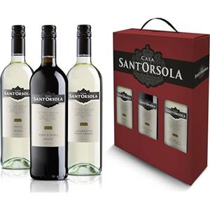 Sant'Orsola Casa Sant'Orsola - Tris di Vino Bianco e Rosso Confezione Regalo, Cataratto Pinot Grigio IGT, Grillo Terre Siciliane DOC, Nero d'Avola DOC, 3x750 ml