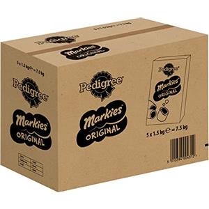 Pedigree Markies Original - Dolcetti per cani (10-25 kg) - Biscotti per cani - 5 confezioni da 1,5 kg