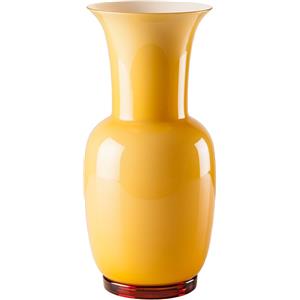 VENINI Vaso Opalino in Vetro di Murano Ambra Lattimo - H.36cm D.17cm
