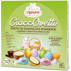 Zeus Party Crispo CioccOvetti - Ovetti di Cioccolato Confettitai con Morbido Ripieno, Maculate Gusti assortiti 350gr, In elegante confezione ottima da regalare per Pasqua