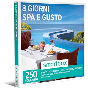 Smartbox - Cofanetto Regalo 3 Giorni Spa e Gusto - Idea Regalo per la Coppia - Due Notti con Colazione, Cena e Pausa Relax per 2 Persone