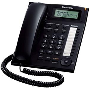 Panasonic KX-TS880EXB Telefono Fisso a Filo con Vivavoce e Identificativo del Chiamante, Sistema Telefonico Integrato, Rubrica, Richiamata a Tocco Singolo, Blocco della Selezione, Porta Dati, Nero