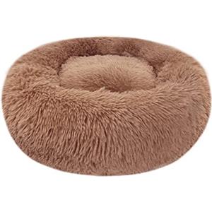Nepfaivy Cuccia Gatto Cane Interno Morbida - Cuscino per Cani Gatti Nuvola Soffice Peluche Rotondo da Ciambella, Letto Pelosa Antistress per Animale Domestico Piccola (S-40cm/15.7in, Caffè)