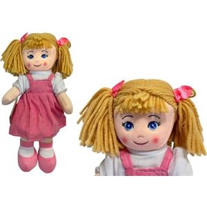 Generico Bambola di Pezza Stoffa Grande cm 40 Bambola di Stoffa Bambolotto con Trecce e Vestitino Lily Morbida e Sicura Bambole con Trecce in Lana,Colori Assortiti Colore Casuale