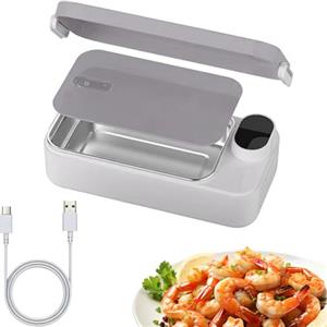 Patifirst Scaldavivande Elettrico Portatile Acciaio inoxss, 900ml Contenitore Per Il Pranzo Elettrico Riscaldatore Per Alimenti, Acciaio inoxss, Ideale Per Ufficio/Scuola/Campeggio/Auto/Viaggi