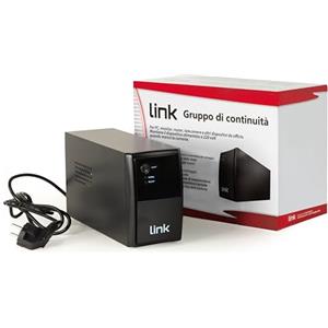 LINK LKUPS500 gruppo di continuità UPS protezione dispositivi elettronici con batteria ricaricabile 12V/4,5Ah e tecnologia Line interactive dimensioni compatte 29,2x14x21,5 cm due prese Schuko femmina