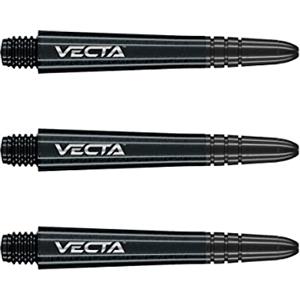 WINMAU Asta del dardo - Vecta Policarbonato Steli di Freccette - 1 Set per Confezione (3 Freccette Aste in Totale) - Accessori Professionali per Freccette - Nero e Nero Alberi intermedi