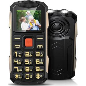 Onherm Telefono Cellulare per Anziani, Tasti Grandi, 2800mAH Batteria, 2G Dual SIM, 2,4 Schermo LCD, Volume Alto, con SOS Funzione e Torcia (Nero)