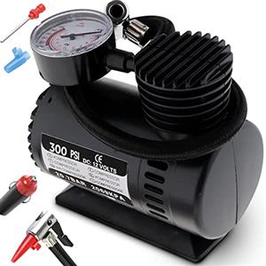 Retoo Compressore d'Aria 12V con Adattatore a 3 valvole, compressore d'Aria per Bicicletta, Auto, Pallone, Moto, Cuscini d'Aria e materassi ad Aria, Pompa d'Aria per Auto, Mini compressore