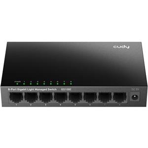 Cudy Switch Gigabit 8 Porte GS108E - Gestione Intelligente, Plug & Play, Metallo Robusto, Supporto QoS e VLAN