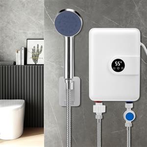 Eirolace Scaldabagno istantaneo mini da 5500 W 220 V, elettrico sottolavello con display LCD della temperatura, a controllo elettronico, ideale per doccia, bagno e cucina