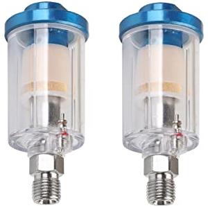 Tiardey 2 filtri separatori di olio per acqua, filtro aerografo, separatore di umidità per raccordi per compressori ad aria, ingresso e uscita NPT da 1/4 di pollice