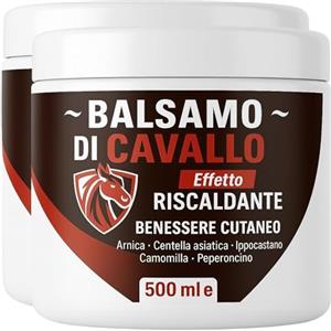 ALOHALABS Balsamo di Cavallo Riscaldante 1L (2x500ml) - Arnica & Artiglio del Diavolo - Sollievo Dolori Muscolari, Articolari, Mal di Schiena e Cervicale