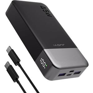 JUOVI Power Bank 20000mAh Portatile, 45W Powerbank Caricatore Portatile Ricarica Rapida, Batteria Portatile con Display Digitale, USB C In&Out Compatibile con Phone, Laptop, Tablet, PC J2621 (Nero)