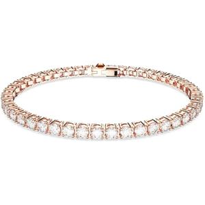 Swarovski Bracciale Matrix Tennis Oro Rosa XL - Placcato, Zirconia, Taglio Tondo