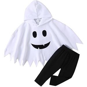 Alaurbeauty Costume da carnevale per bambini, per Halloween, con cappuccio, colore nero, 4 - 5 T)