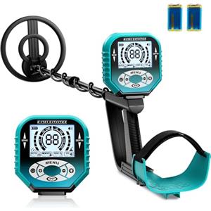 Haedswer Metal Detector Professionale con Display LCD, 3 Modalità, Lunghezza Regolabile 106-121 cm, Bobina Impermeabile IP68 per Adulti e Bambini