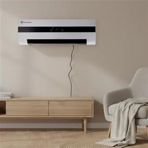 M Mimotec - Termoventilatore ceramico da parete Dad 3000W, silenzioso <45 dB, con telecomando, display LED, timer e griglia oscillante, protezione IPX2 e contro il surriscaldamento