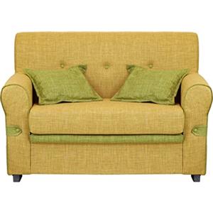Totò Piccinni Divano 2 Posti in tessuto con Cuscini Imbottito, con Braccioli (Senape)
